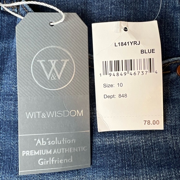 Wit & Wisdom Girlfriend Jean Ab Solutions Premium Authentic Size 10 - Picture 13 of 13